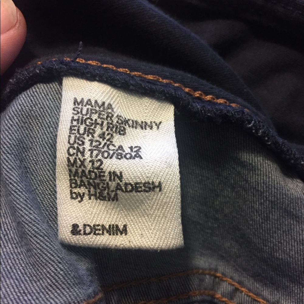 H&M “mama” over-the-bump maternity skinny jeans